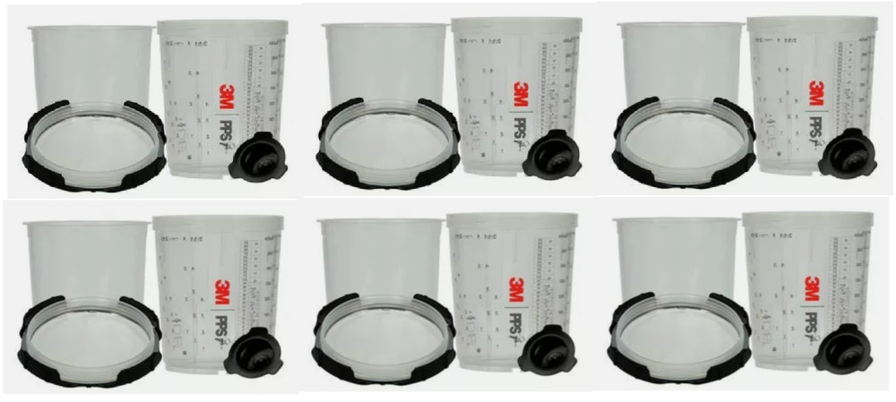 3M 26112 PPS Series 2.0 Spray Cup System Kit Midi Micron Filter (6 Pack)
