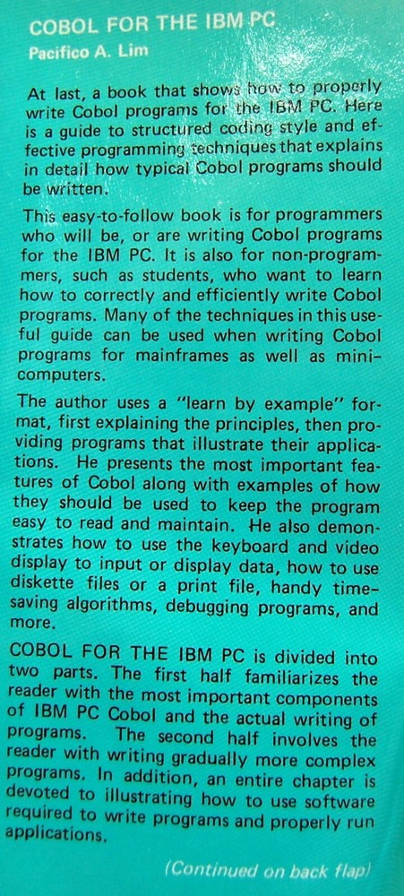 Rare IBM Cobol Vrs 2.0