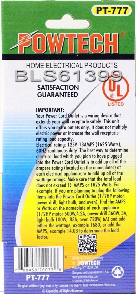 TWO Grounded Electric 3 Outlet POWER STRIPS Splitters Triple Wall Plug Adapters