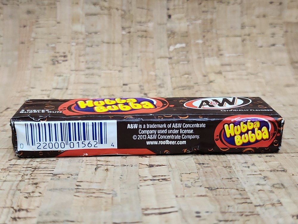 HUBBA BUBBA A&W Root Beer Bubble Gum 5 Pc Package Container Candy NOS Vintage