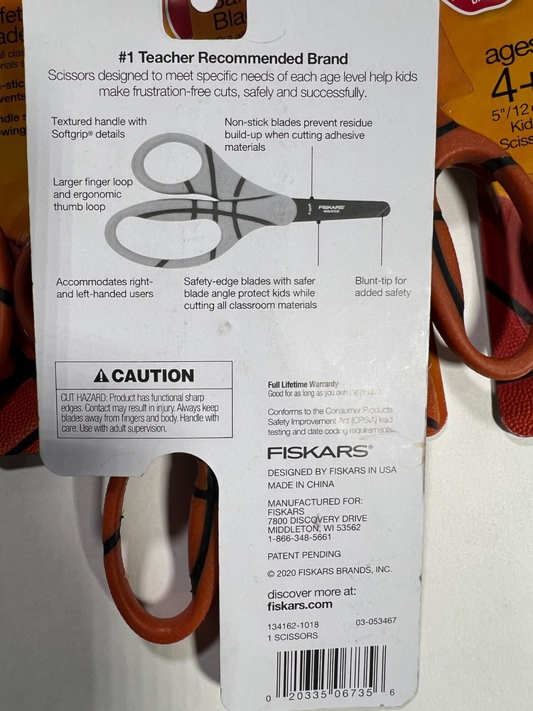 FISKARS BLUNT-TIP POINTED-TIP SCISSOR AGES 4+ 9PCS SET NEW!!!!