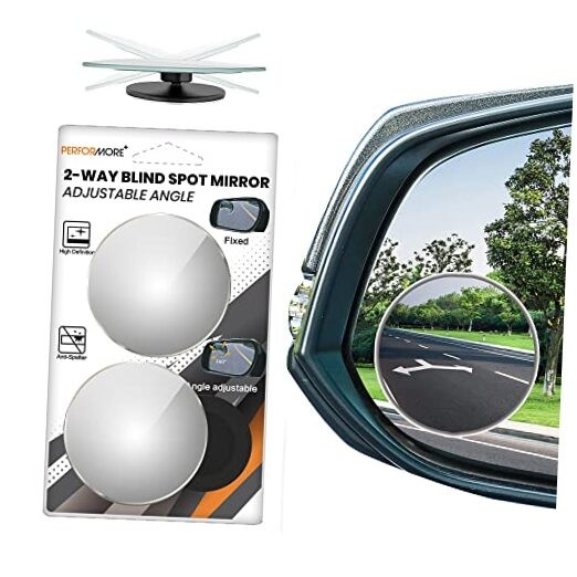 2 Pack of Blind Spot Car Mirrors, 2 Inch Round Adjustable HD Adjustable/Fixed