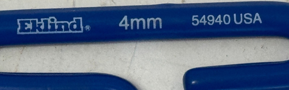 NEW Eklind 4MM 54940 Hex Key