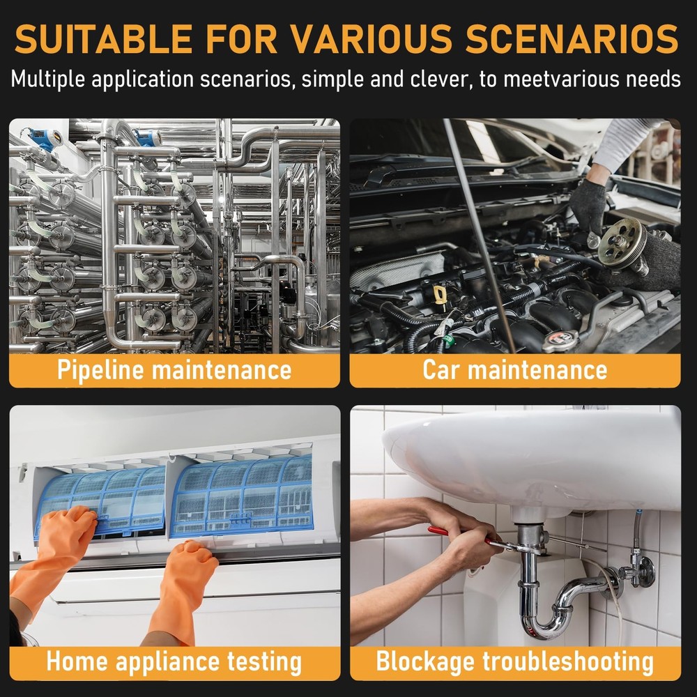 Two-Way Articulating Borescope Camera with Light, Industrial Endoscope Inspec...