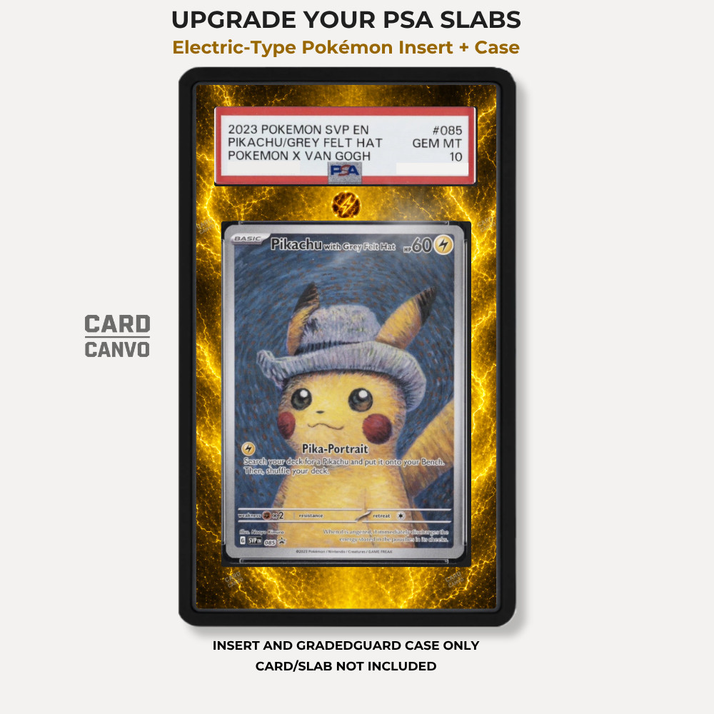 Pokémon PSA Slab Electric-Type Insert + Case | Custom Display | Fits PSA Slabs