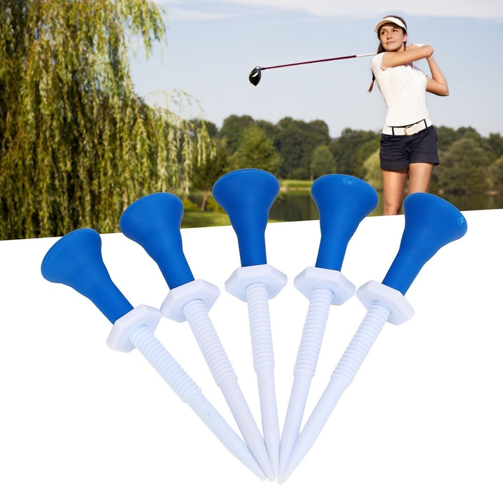 5pcs Golf Tees Holder Plastic 85mm Length Adjustable Hex Screw Nut Golf Training