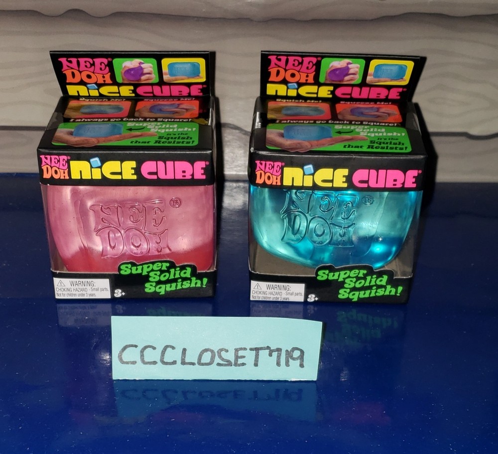 NeeDoh Nice Cube Super Solid Squish! x2 Pink & Blue