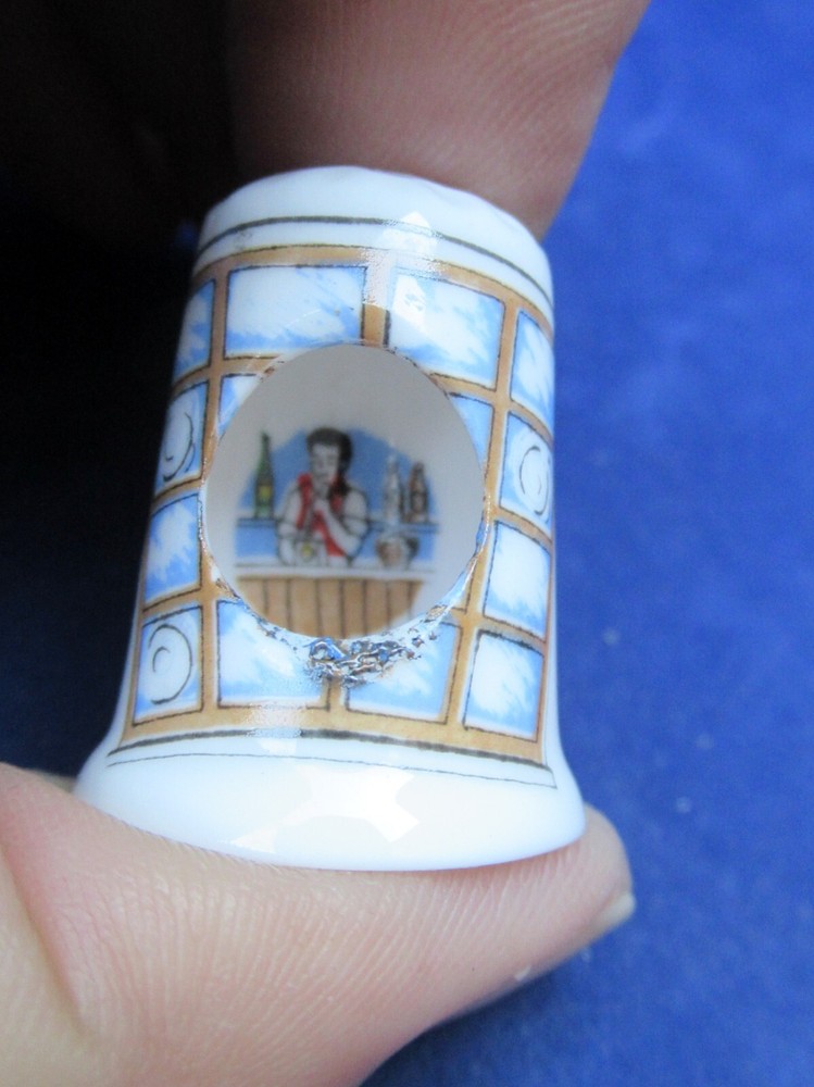 2 x Birchcroft Bone China Peep Through Thimbles Teas Shop & Pub