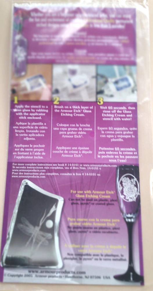 Glass Etching Starter Kit , Instruction Book, Razor Knife, Etch Cream, Stencils