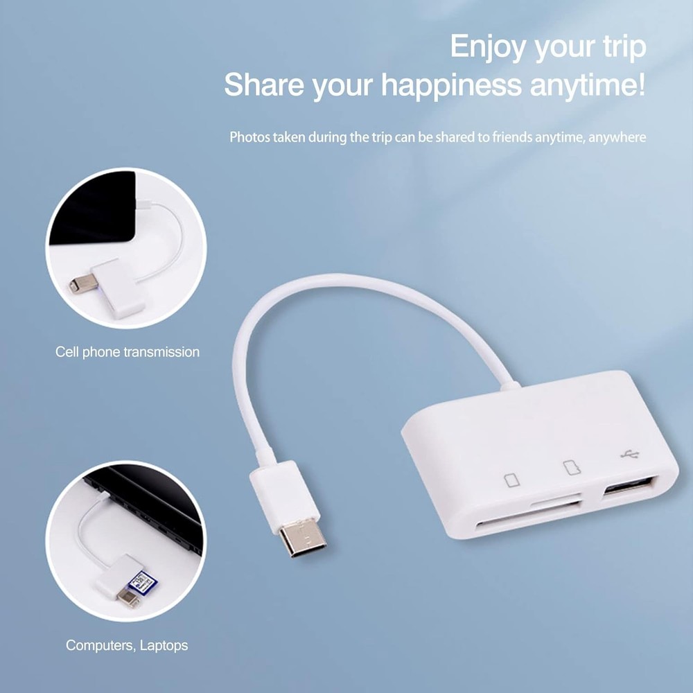 [2 Pack] SD Card Reader for Android, Micro to USB Adapter, White