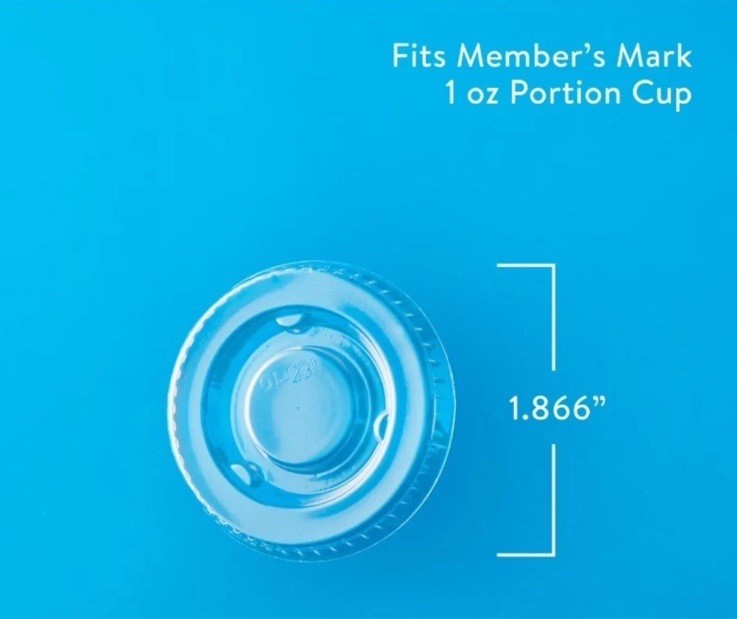 2,500Ct Member's Mark Clear Portion Translucent Plastic 1 OZ Container Lids