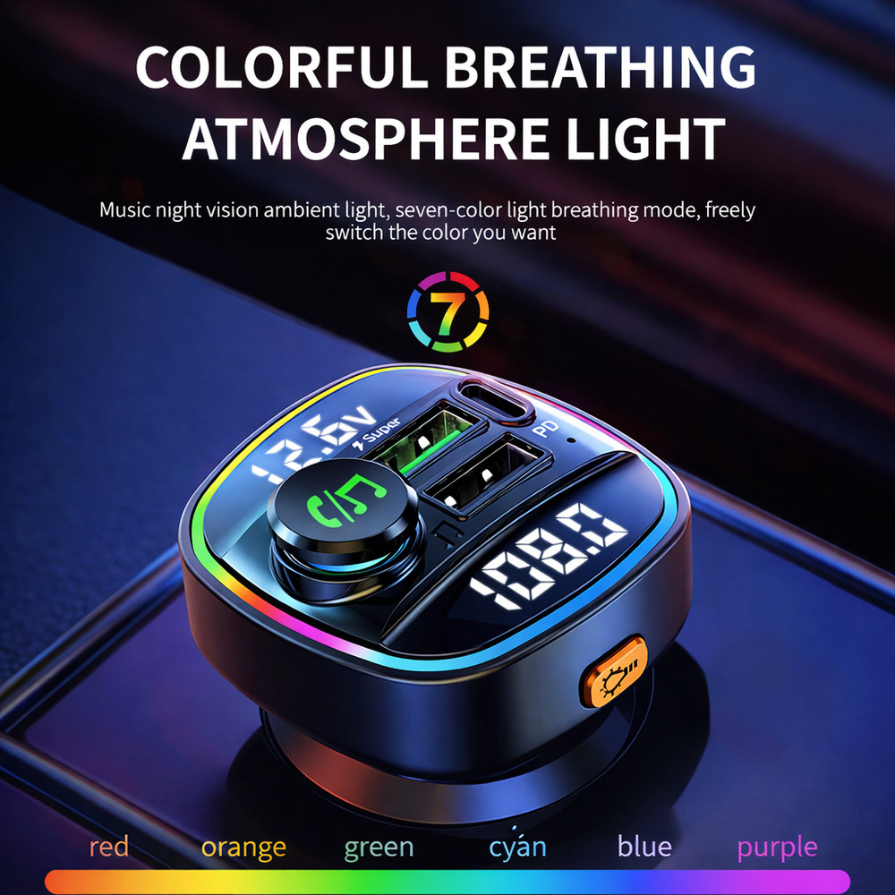 Bluetooth FM Transmitter Car Adapter Hands Free Radio USB Charger AUX Audio