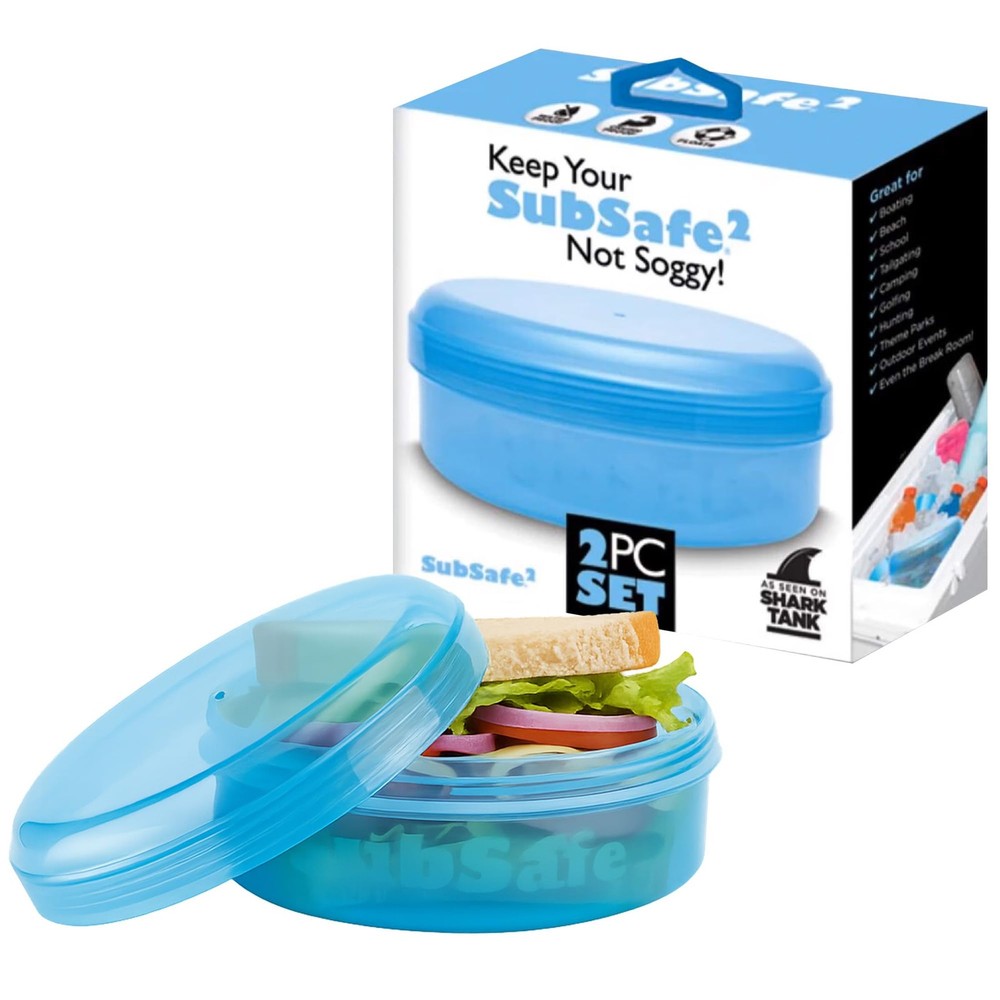 SubSafe 2-Piece Sandwich Safe - Waterproof, Crushproof, 1 pack, Blue 1 pack
