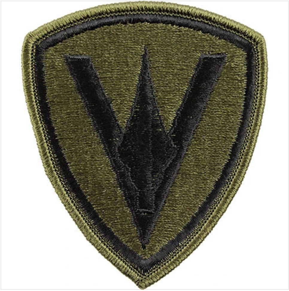 GENUINE U.S. MARINE CORPS SHOULDER PATCH: FIFTH DIVISION - SUBDUED