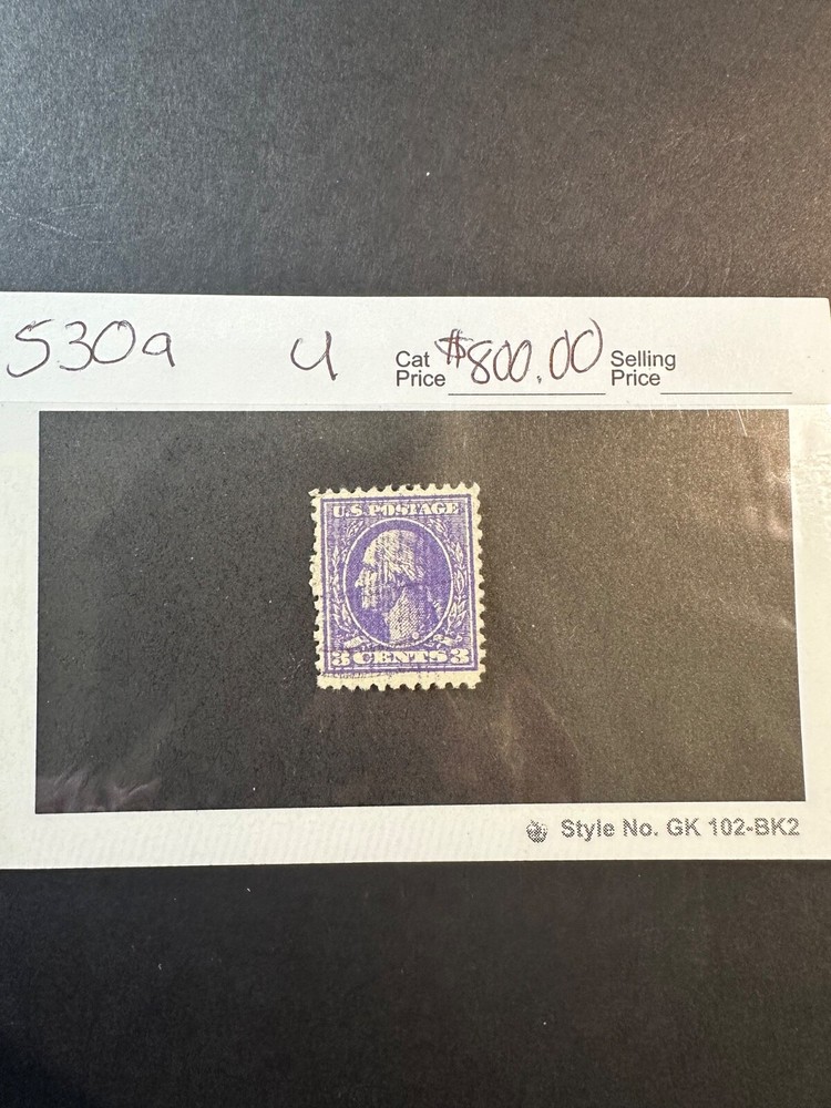 Scott # 530a  Error double impression    2024 Scott Catalogue Value $ 800.00