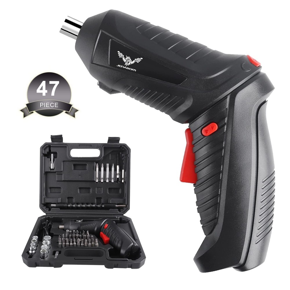 44PCS Small Mini Electric Rechargeable Cordless Screwdriver Drill Set with Bits