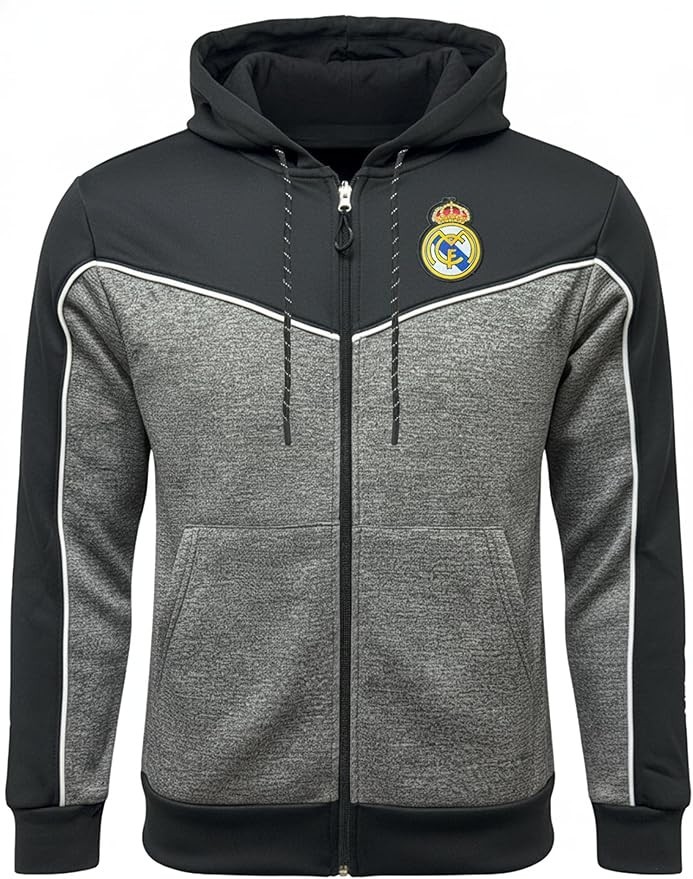 Icon Sports Real Madrid Full Zip Hoodie Official Licensed Polyester