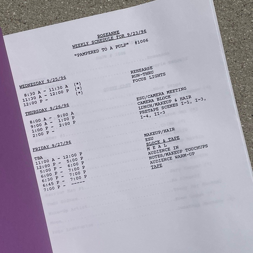 Roseanne Original 1996 Production Used Final Draft Script Goodman Barr Metcalf