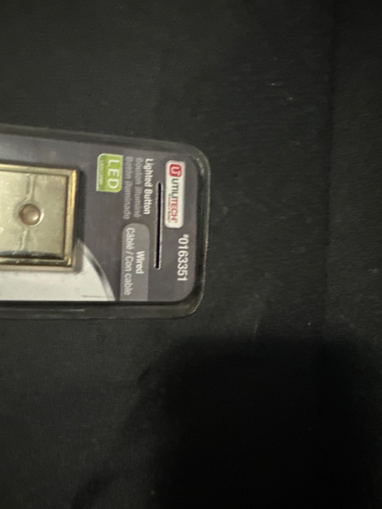 UTILITECH Lighted LED Polished Brass Doorbell Button #0163350 - NEW!