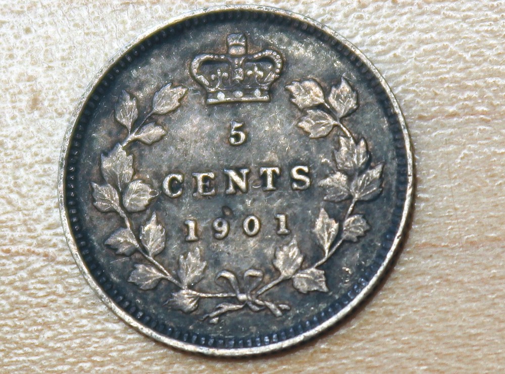 1901 Canada 5 Cents Silver