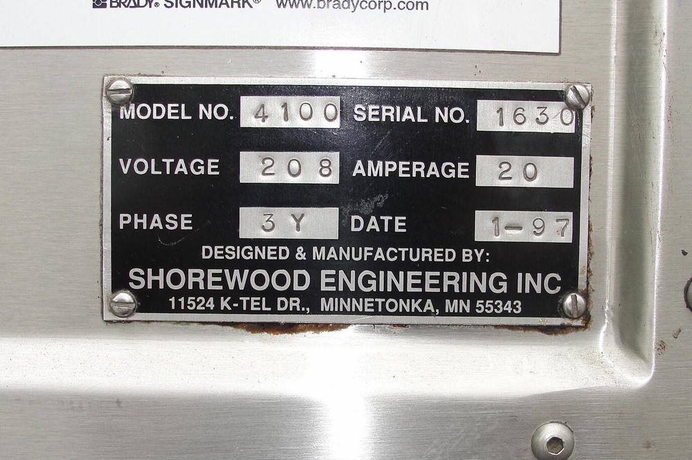 Shorewood Model 4100 Front and Back Pressure Sensitive Labeler Used