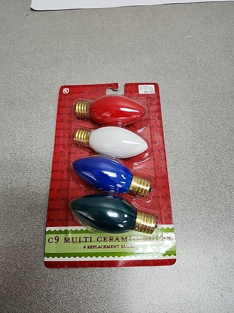 New ! 4 Counts C9 Multicolor Multicolor Ceramic Replacement Bulbs