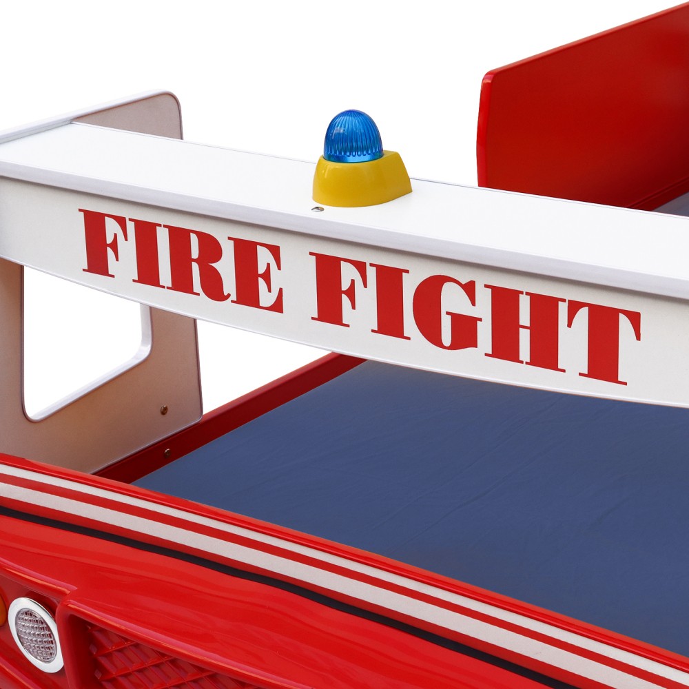 Kids Fire Truck Bed with LED Lights - Solid Built & Kid-Friendly Design