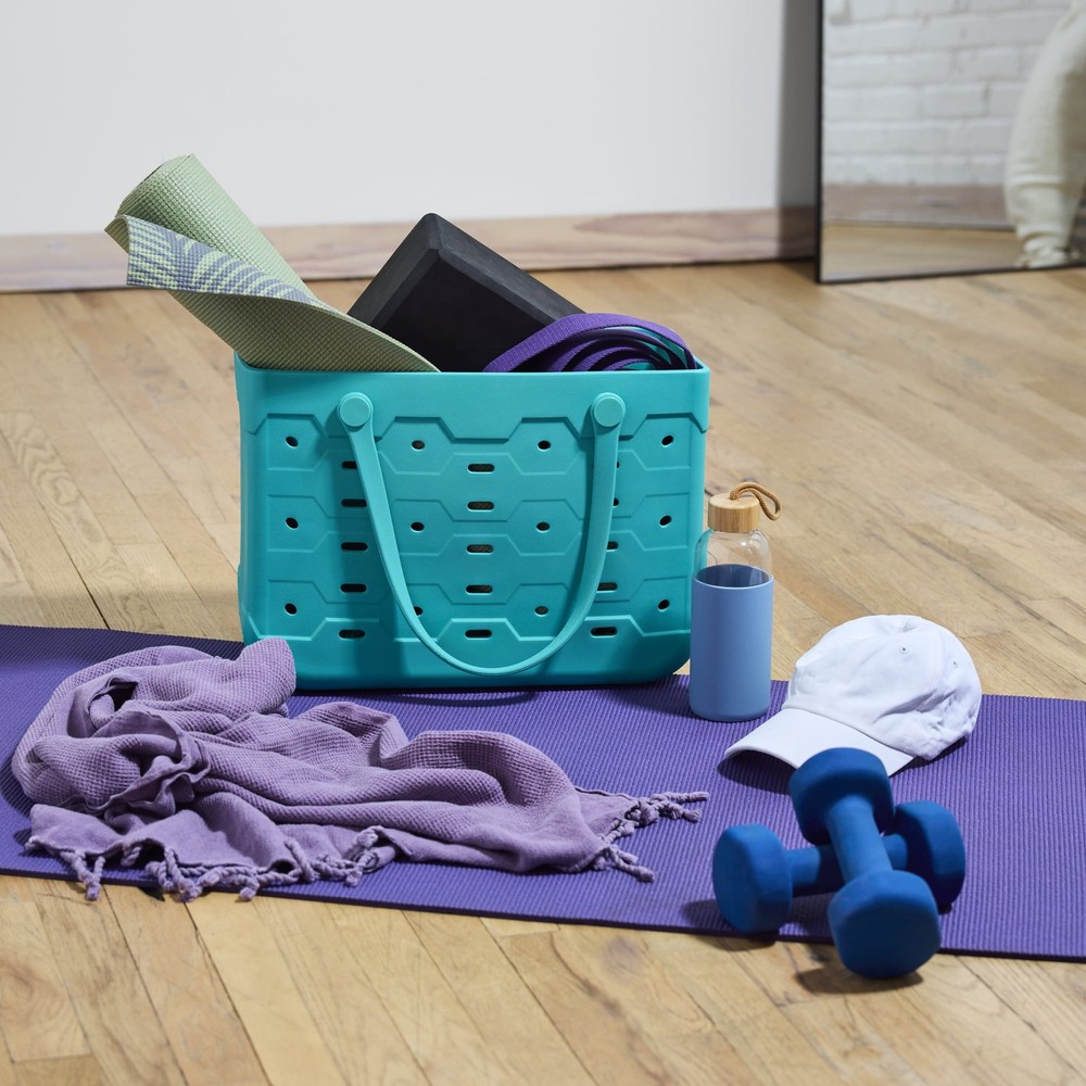 Large All Purpose Flex Laundry Tote Teal – Waterproof & Washable
