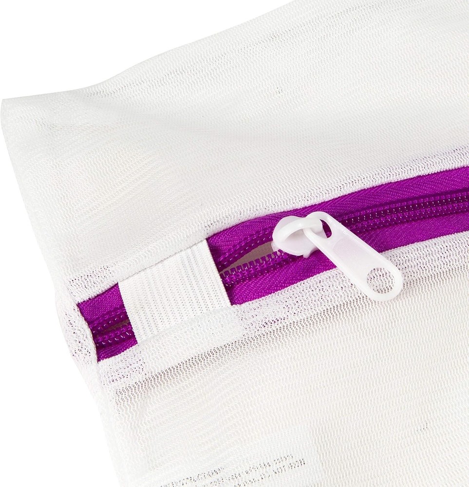 3Pcs Sanitized Mesh Wash Bag Treated White Zipper Rectangular