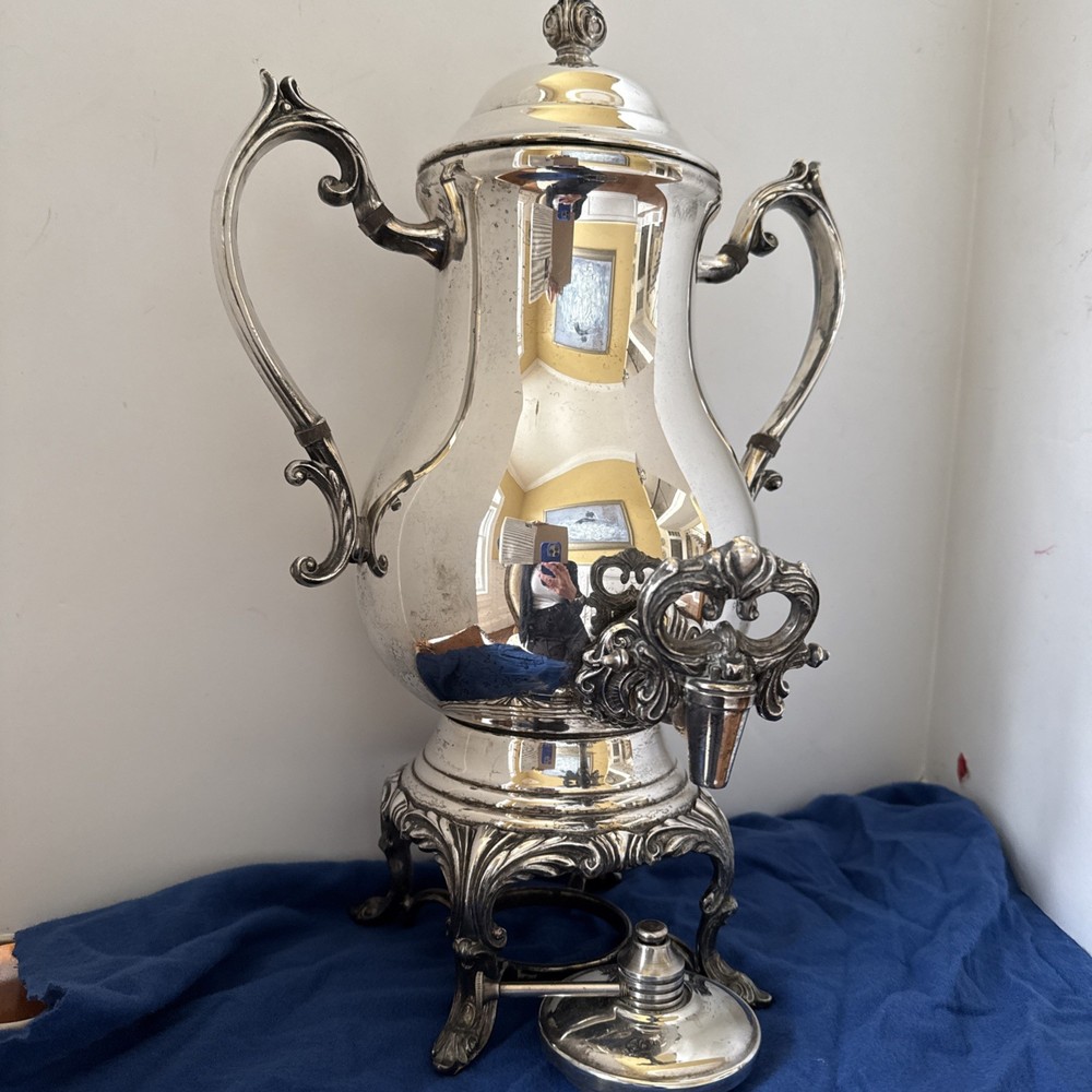 Antique 1883 FB Rogers Silver Co Coffee Urn Pot Tea Beverage Server Silverplate