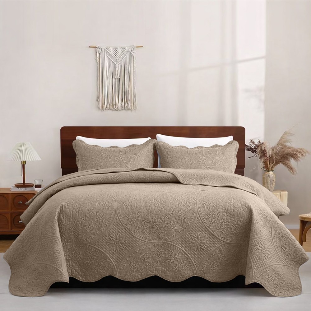 3 Piece Coverlet Bedding Set with Bedspread Bed Throw Comforter Sets Queen King