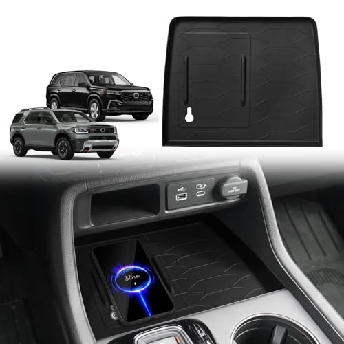 Muslogy Center Console Inserts Compatible For 2023+ Pilot Wireless Charging Mat
