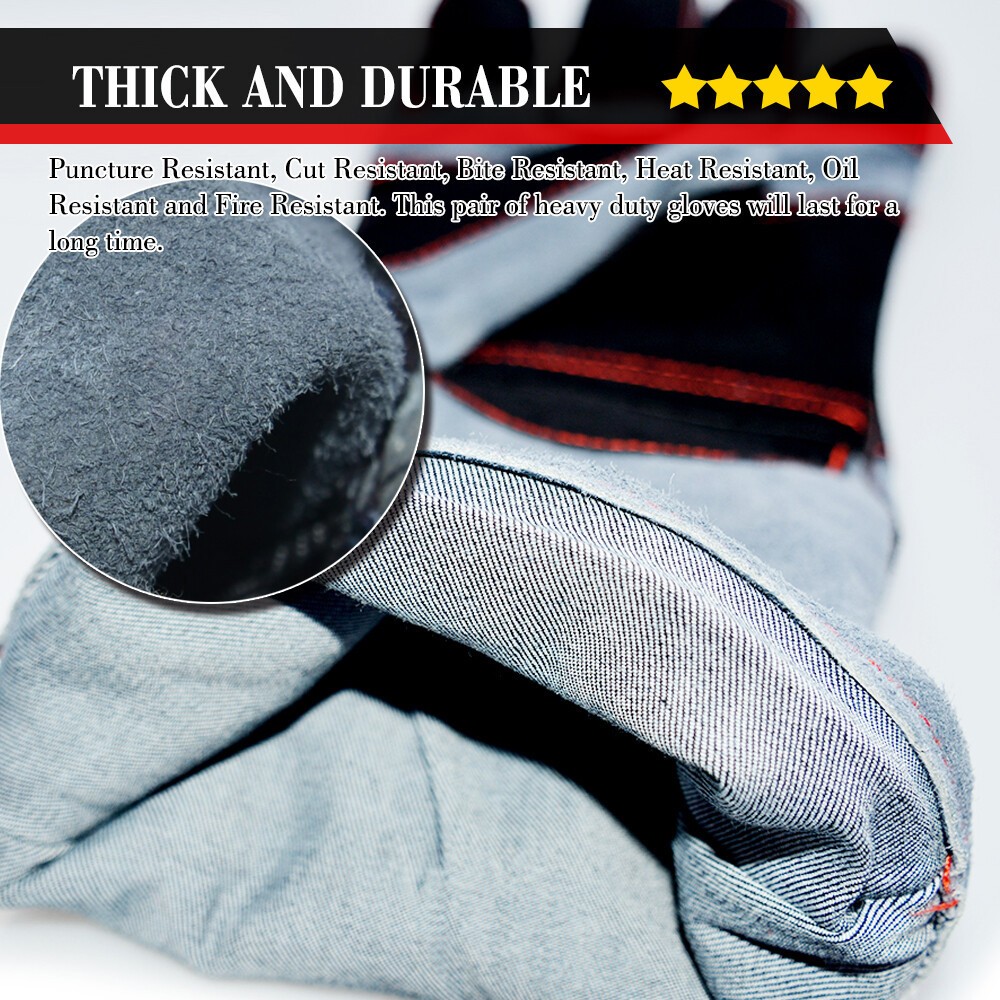 Animal Handling Gloves Sleeve Bite Proof Snake Pets Guards Gaiters Leg Protector