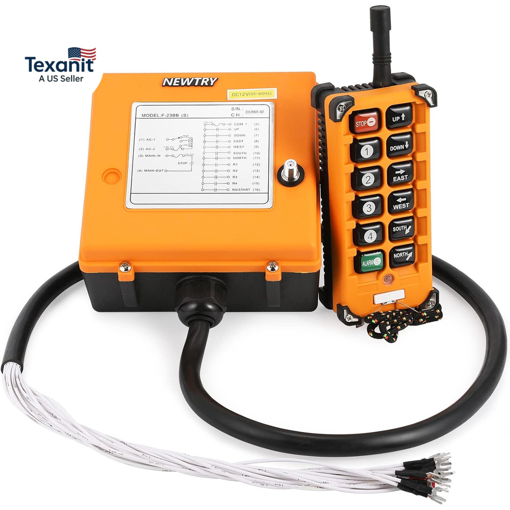 Wireless Crane Remote Control 12 Buttons 12V Industrial Channel Hoist Controller