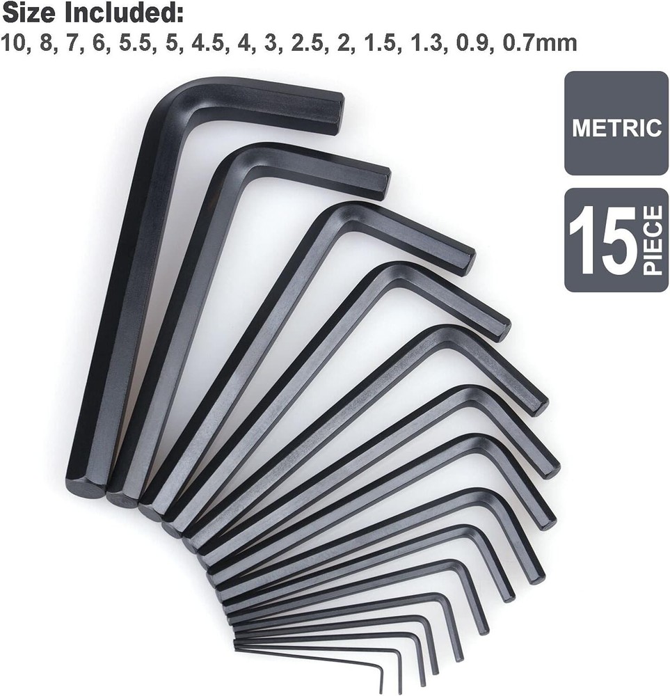 Comprehensive 30-Piece SAE/Metric Hex Key Set with L Shape Design & Storage Case