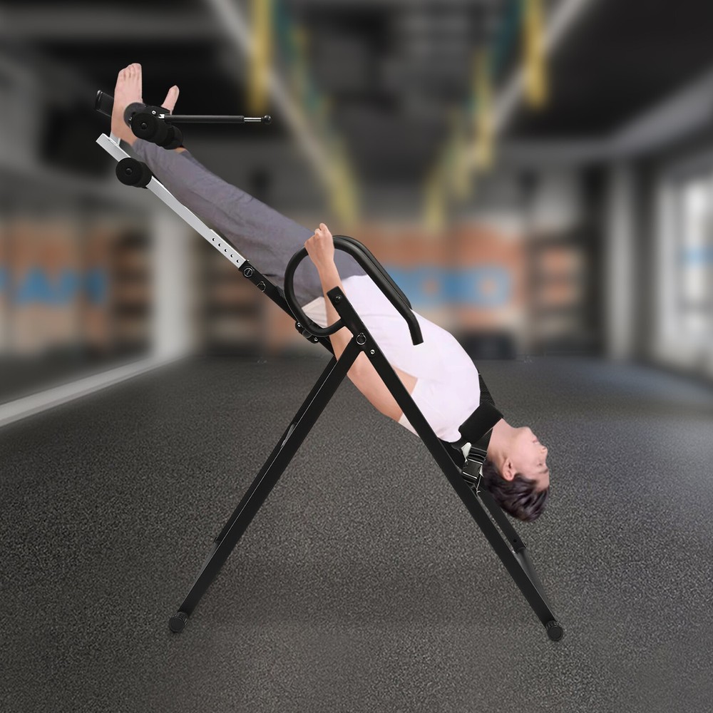 Foldable Inversion Table Teeter Advanced Back Pain Ankle Relief Gravity Fitness