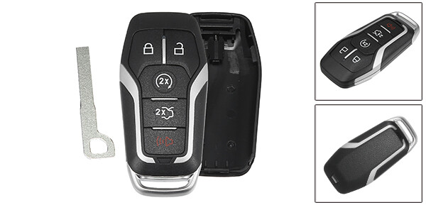 5 Button Smart Key Fob Keyless Entry Remote Key Shell Single Custom for Ford
