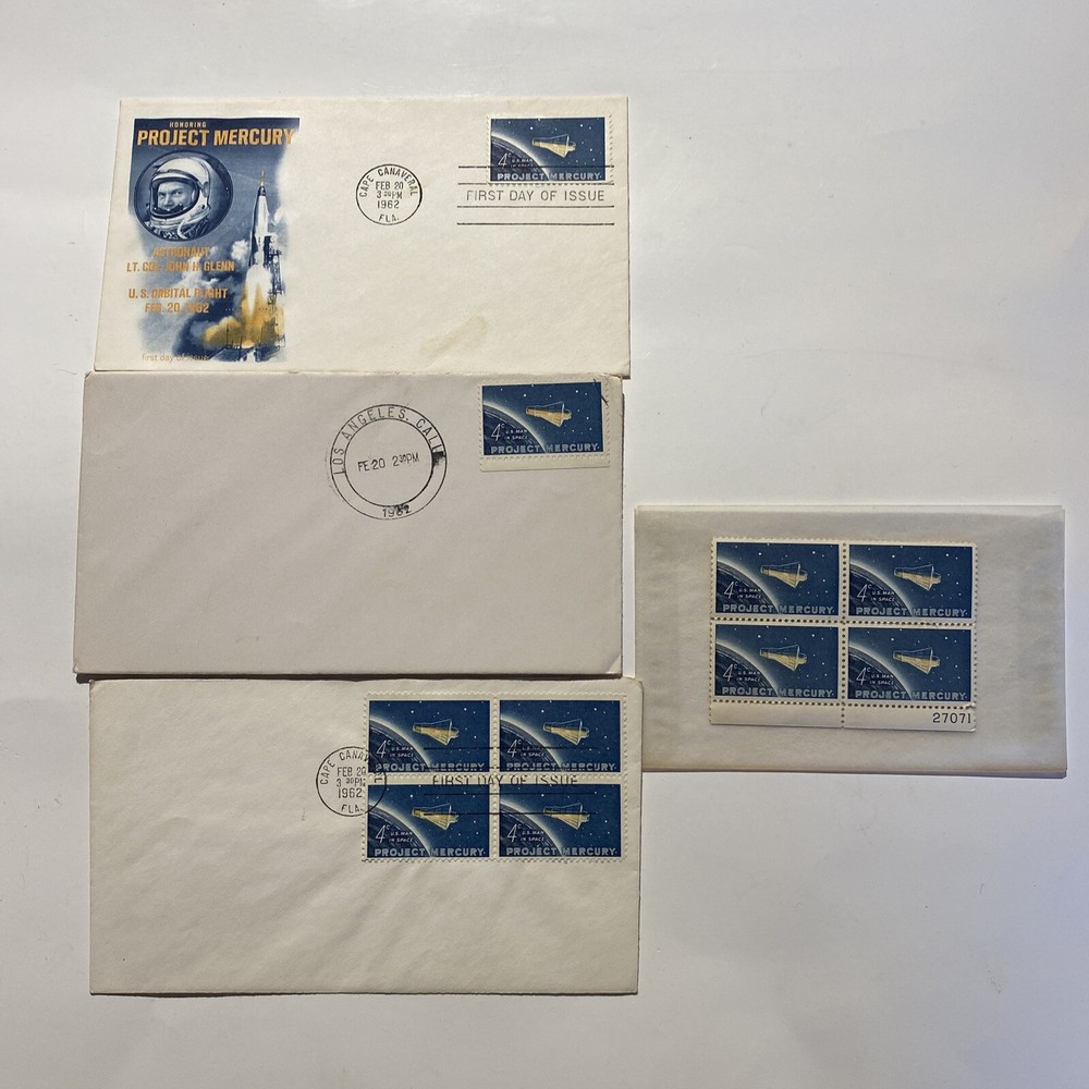 1962 John Glenn Project Mercury First Orbital Space Flight Stamp FDC Set 4