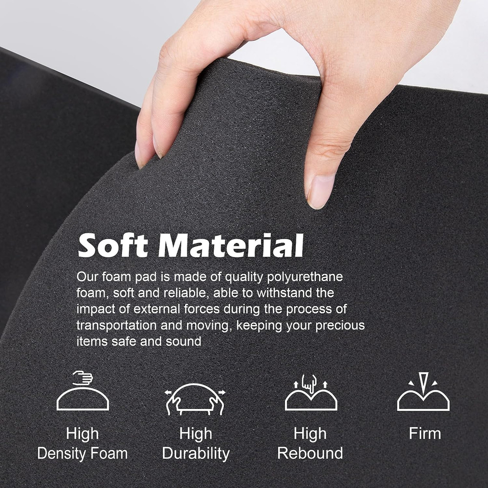 Polyurethane Foam Sheets - 6 Pack, 16x12x1 Inch Inserts for Storage and Crafts