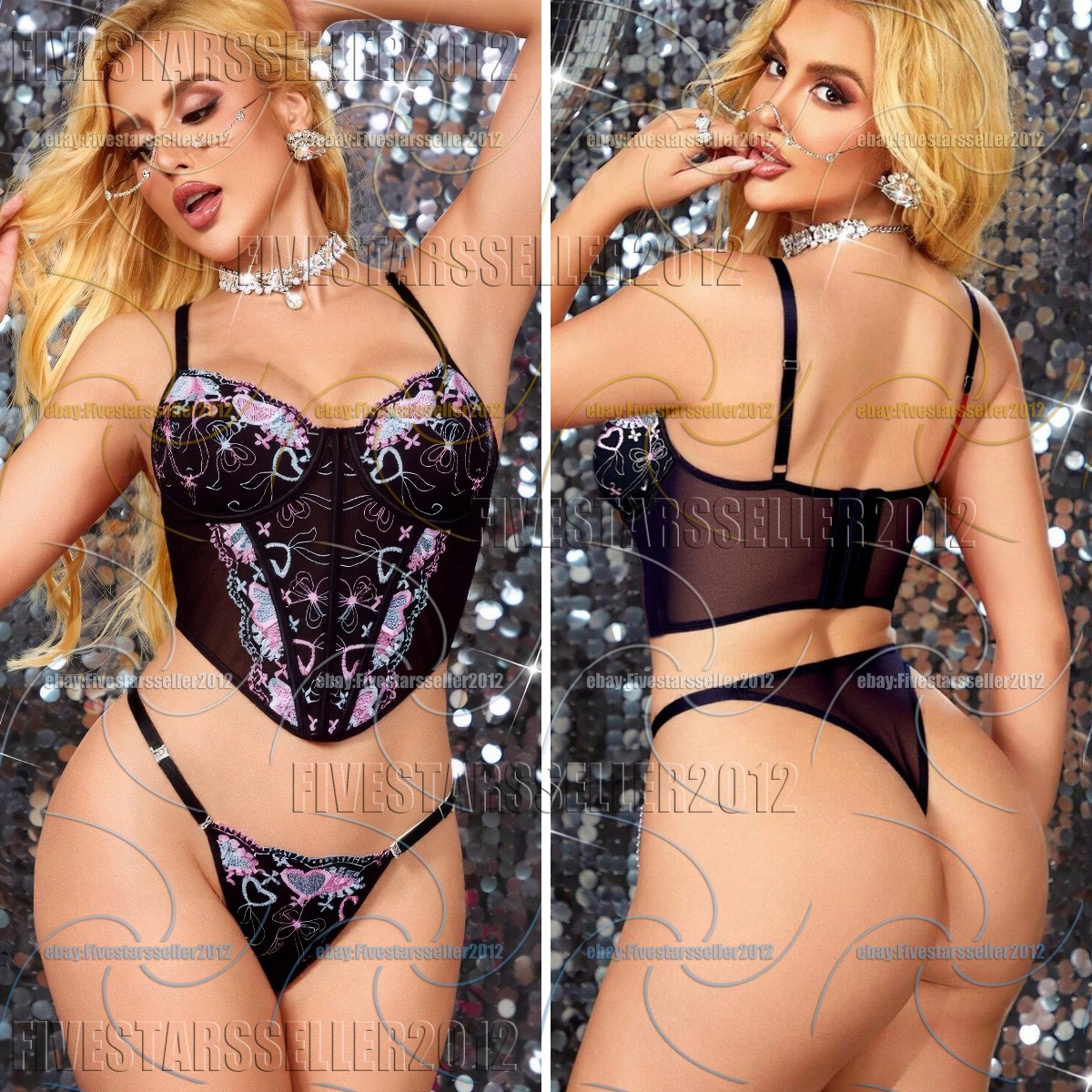 Women's Sexy Lingerie Sleepwear Babydoll Underwear Lace Bra G-String Nightwear