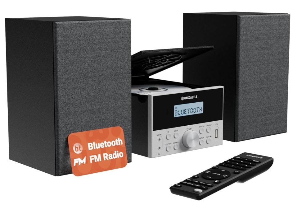 Oakcastle HIFI150 Bluetooth 5.2 Stereo System Powerful 20W CD Player