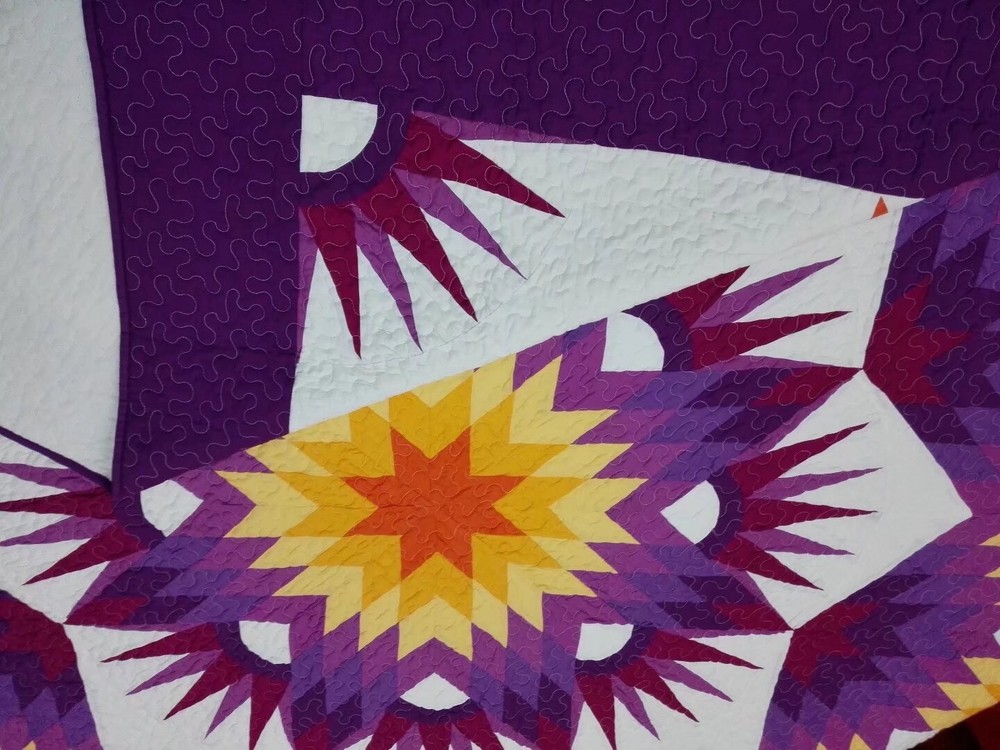 King size machine pieced and quilted Patchwork quilt#112