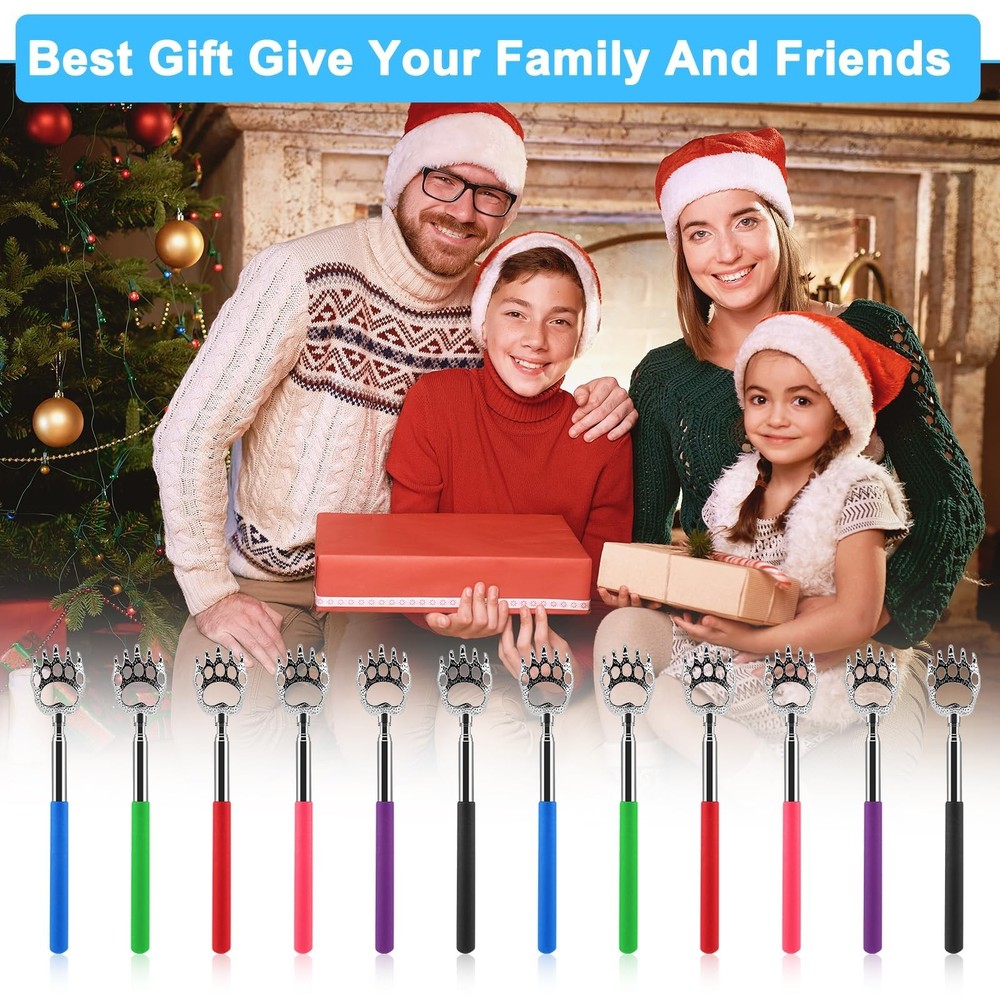 NICEMOVIC 12 Pack Extendable Bear Claw Back Scratcher Bulk, Stocking Stuffers...