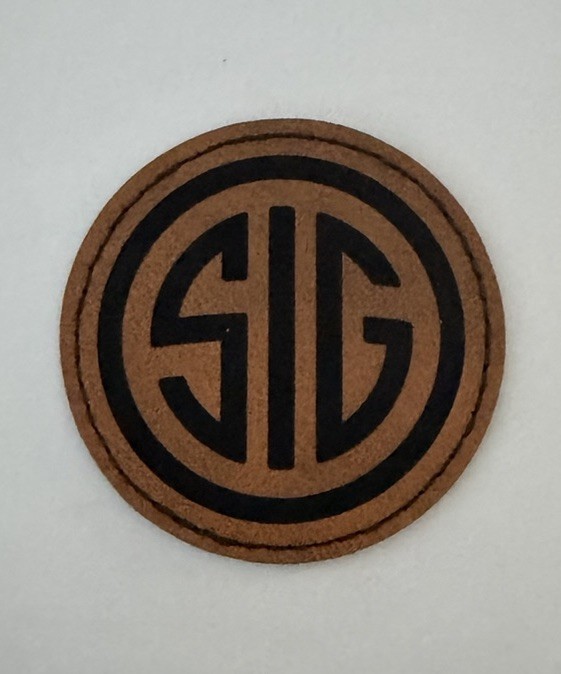 Sig Sauer Iron on Round Leather Patch 2.5” Custom