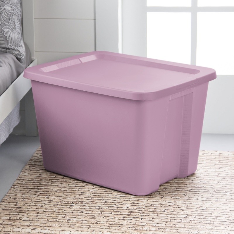 18 Gallon Stackable Storage Bins W/ Lid 8 Pack Plastic Totes W/ Handles New