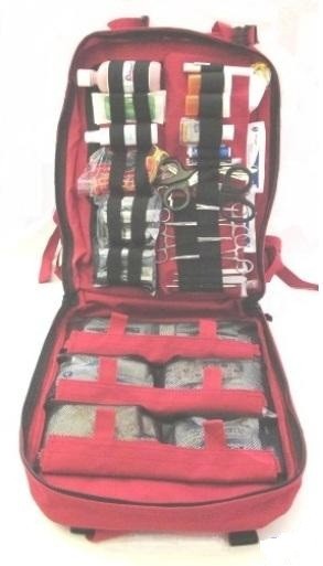 Empty STOMP Tactical Field Medical Backpack - Rescue Red