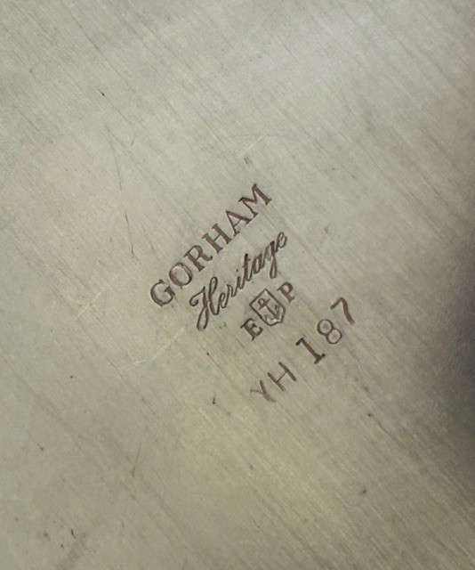 Gorham Heritage SIlverplate Fluted Rectangle Covered Serving Dish Tray Plate