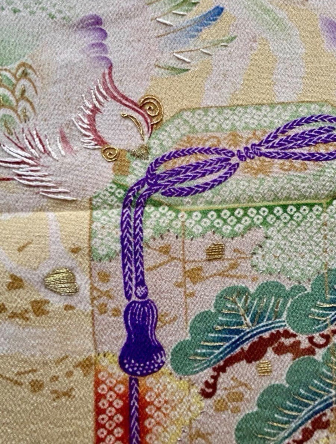 WWII Imperial Japanese Navy Submarine I-2 Ceremonial Cloth Fukusa 1931