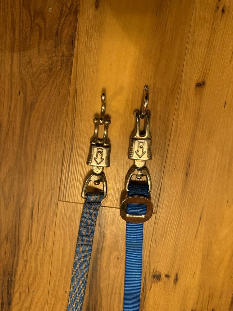 2  - Nylon Trailer Ties – Heavy Duty- Bull Snap & Panic Snap, - Blue
