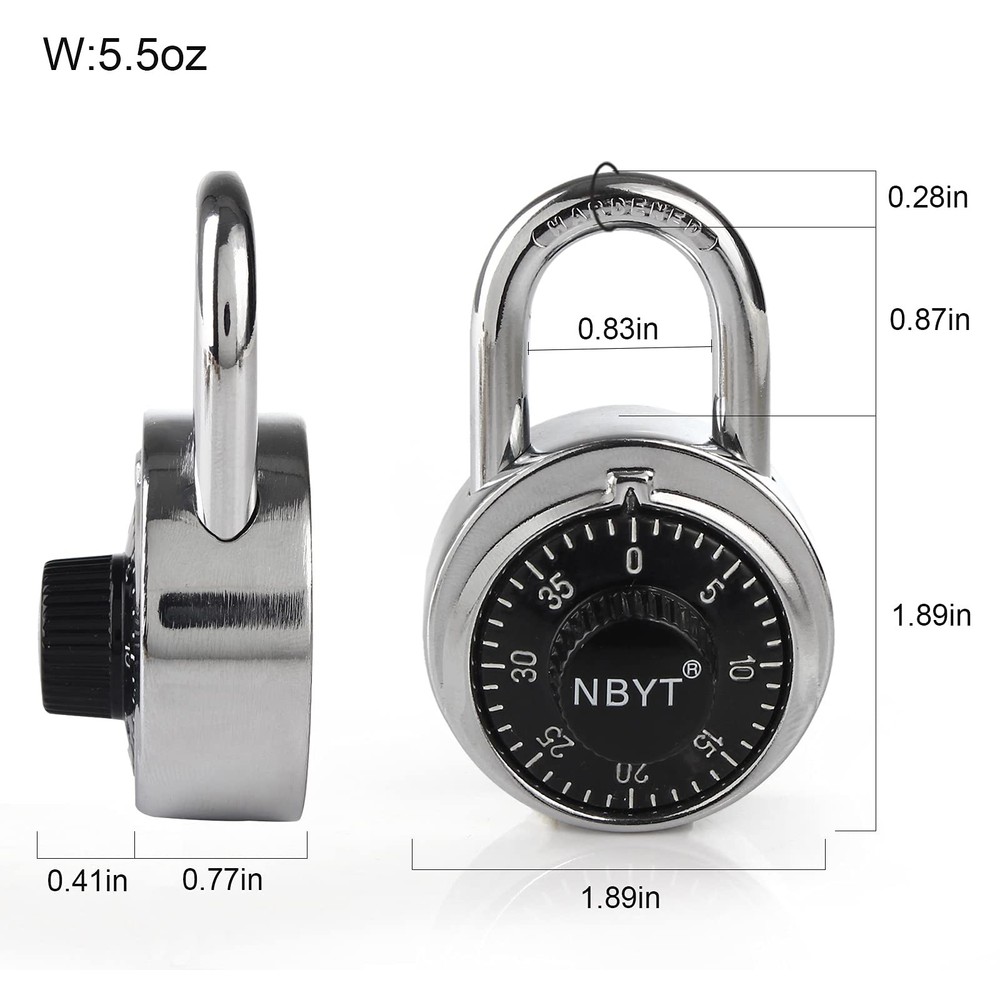 Combination Padlocks with Key - Dial Locks for School,Gym, Toolbox,Employee a...